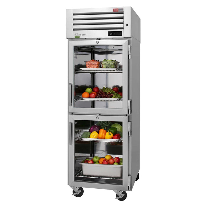 Turbo Air PRO-26-2R-G-N 28 3/4" One Section Reach In Refrigerator, (2) Right Hinge Glass Doors, 115v - Donut-Supplies.Com