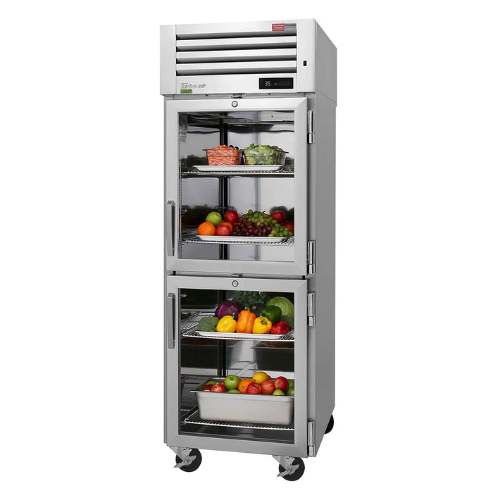 Turbo Air PRO-26-2R-G-PT-N 28 3/4" One Section Pass Thru Refrigerator, (4) Right Hinge Glass Doors, 115v - Donut-Supplies.Com