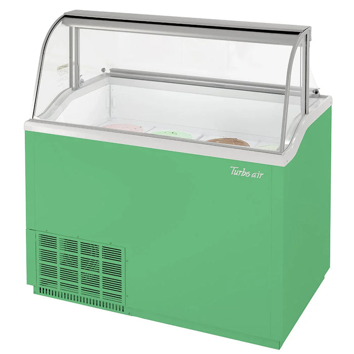 Turbo Air TIDC-47G-N 47" Stand Alone Ice Cream Freezer w/ 8 Tub Capacity - Green, 115v - Donut-Supplies.Com