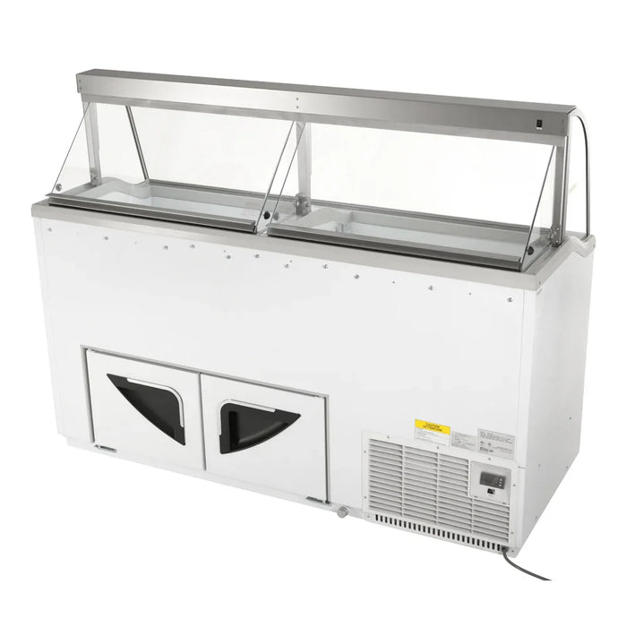 Turbo Air TIDC-70W-N 68" Stand Alone Ice Cream Freezer w/ 12 Tub Capacity - White, 115v - Donut-Supplies.Com