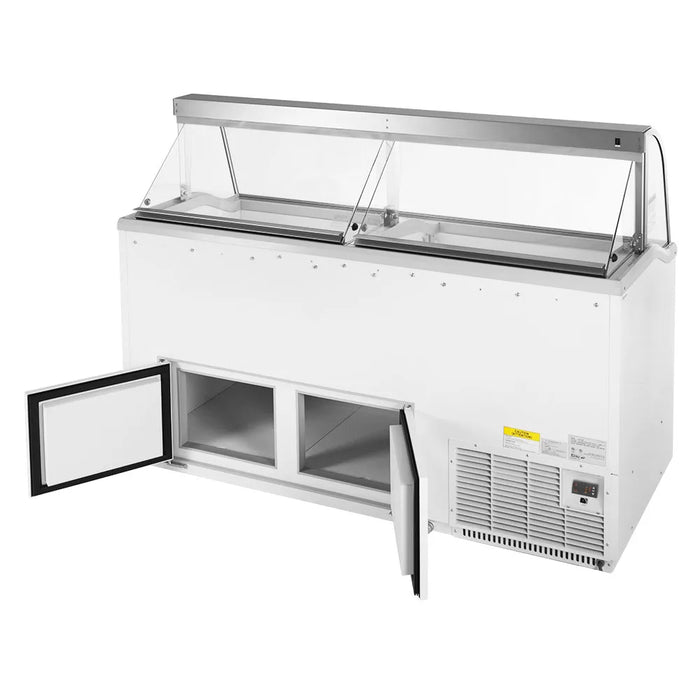 Turbo Air TIDC-70W-N 68" Stand Alone Ice Cream Freezer w/ 12 Tub Capacity - White, 115v - Donut-Supplies.Com