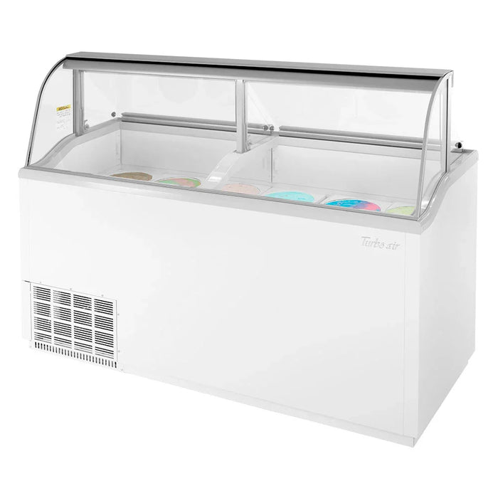Turbo Air TIDC-70W-N 68" Stand Alone Ice Cream Freezer w/ 12 Tub Capacity - White, 115v - Donut-Supplies.Com