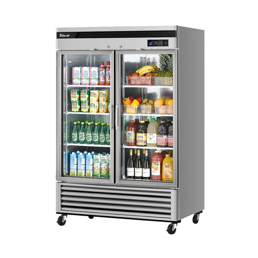 Turbo Air TSR-49GSD-N 54 3/8" Two Section Reach In Refrigerator, (2) Left/Right Hinge Glass Doors, 115v - Donut-Supplies.Com