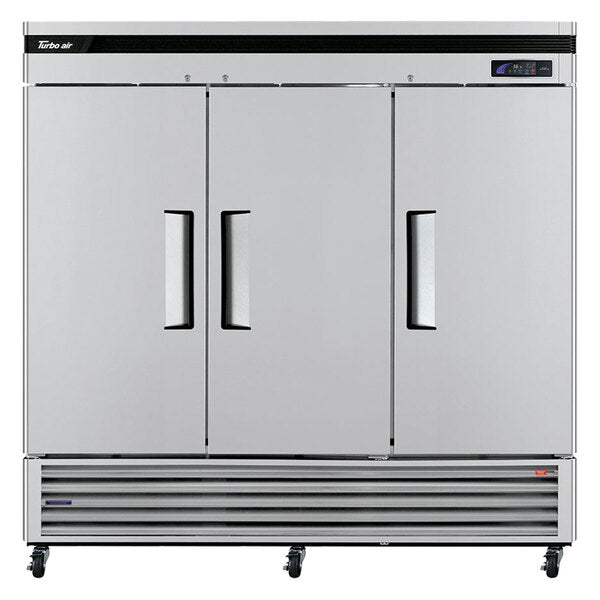 Turbo Air TSR-72SD-N Super Deluxe 82" Bottom Mounted Solid Door Reach-In Refrigerator with LED Lighting - Donut-Supplies.Com