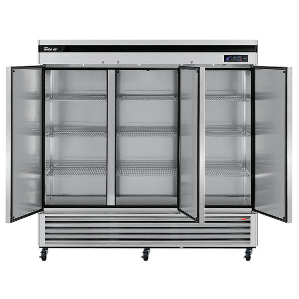 Turbo Air TSR-72SD-N Super Deluxe 82" Bottom Mounted Solid Door Reach-In Refrigerator with LED Lighting - Donut-Supplies.Com