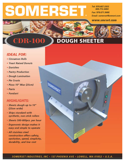 CDR-1100 Dough Roller / Double Pass- Front Operated - Donut-Supplies.Com