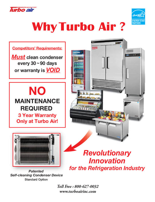 Turbo Air TOM-30LW-N 28" Horizontal Open Air Cooler w/ (2) Levels – Low Profile, White Exterior, 115v - Donut-Supplies.Com