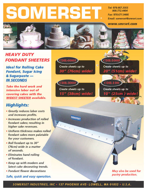 CDR-500F Fondant Sheeter - Donut-Supplies.Com