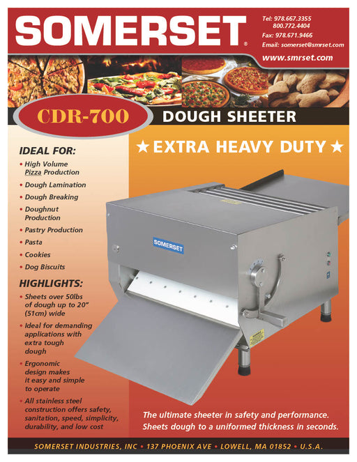 CDR-700 Dough Sheeter featuring 20" Wide Rollers - Donut-Supplies.Com