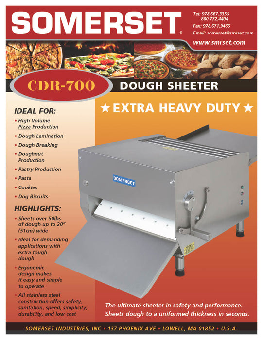 CDR-700 Dough Sheeter featuring 20" Wide Rollers - Donut-Supplies.Com