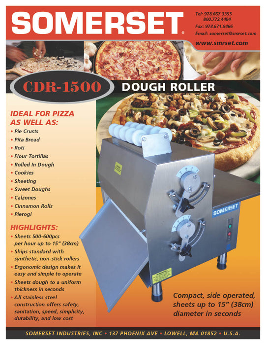 CDR-1500 Dough Roller / Double Pass- Side Operated - Donut-Supplies.Com