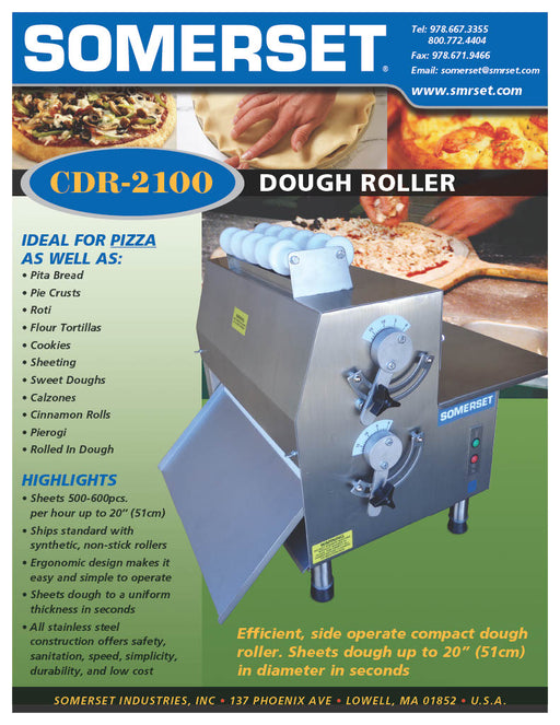 CDR-2100 Dough Roller / Double Pass- Side Operated - Donut-Supplies.Com