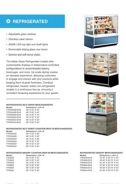 Federal Industries (ITR4834-B18) 52"(H)- 48" Full Service Case w/Straight Glass (Refrigerated) 120V - Donut-Supplies.Com