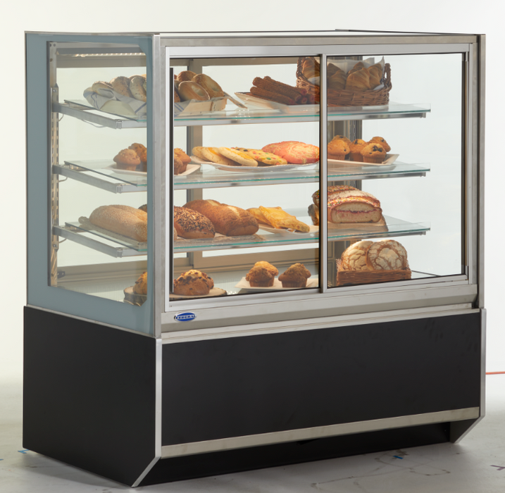 Federal Industries (ITDSS6034-B18)-Non-Refrigerated-(Sliding Doors on Front) 48" x 52"(H) Self Service Case w/Straight Glass 120V (Copy) - Donut-Supplies.Com