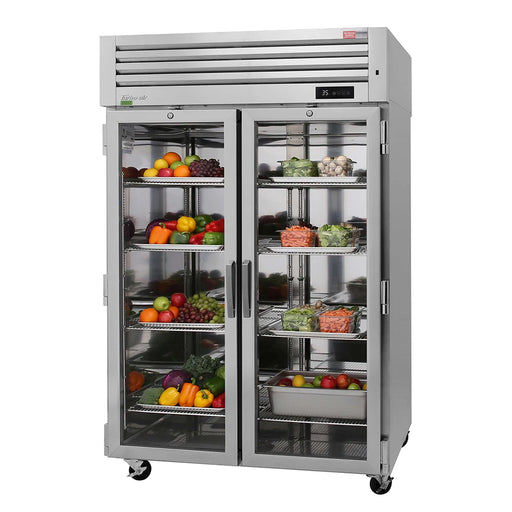 Turbo Air PRO-50R-G-N 51 3/4" Two Section Reach In Refrigerator, (2) Hinged Glass Doors, 115v - Donut-Supplies.Com