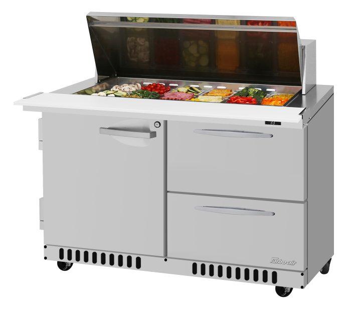 Turbo Air PST-48-18-D2R(L)-FB-N PRO Series Sandwich/Salad Prep Table w/ Refrigerated Base - Donut-Equipment.com