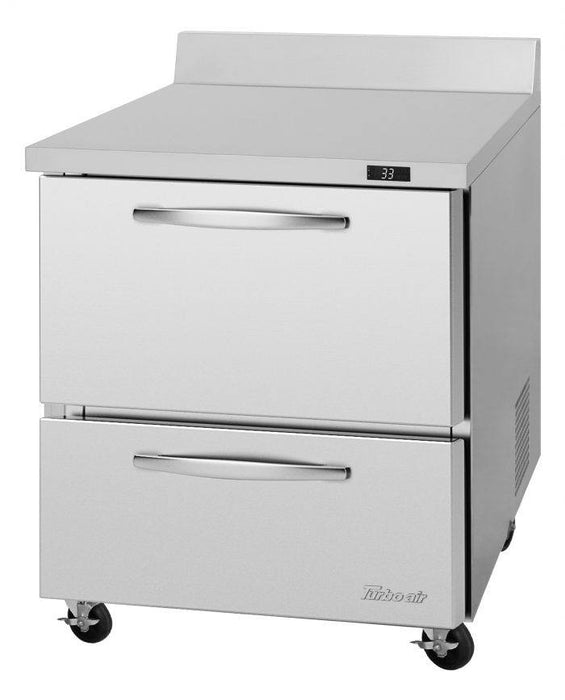 Turbo Air PWR-28-D2-N 27 1/2" Worktop Refrigerator w/ 1 Section, 2 Drawers - Donut-Supplies.Com