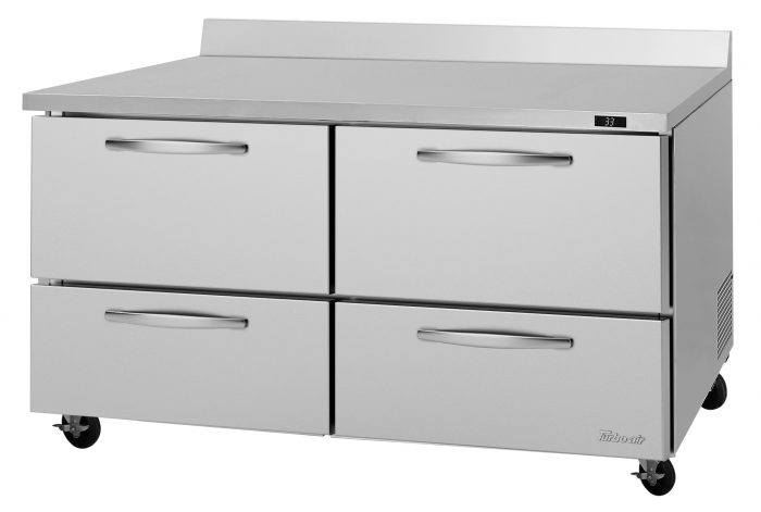 Turbo Air PWR-60-D4-N 60 1/4" Worktop Refrigerator w/ 2 Sections, 4 Drawers - Donut-Supplies.Com