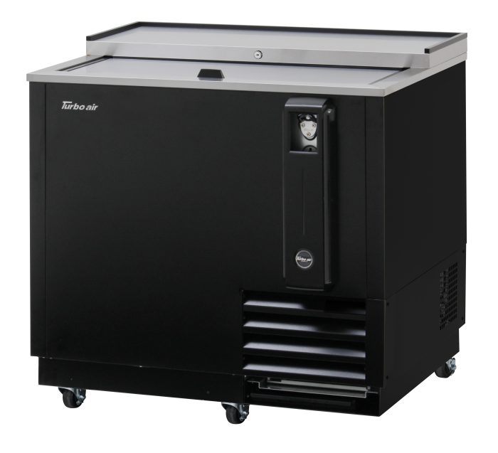 Turbo Air TBC-36SB-N6 36" Super Deluxe Black Exterior Bottle Cooler - Donut-Supplies.Com