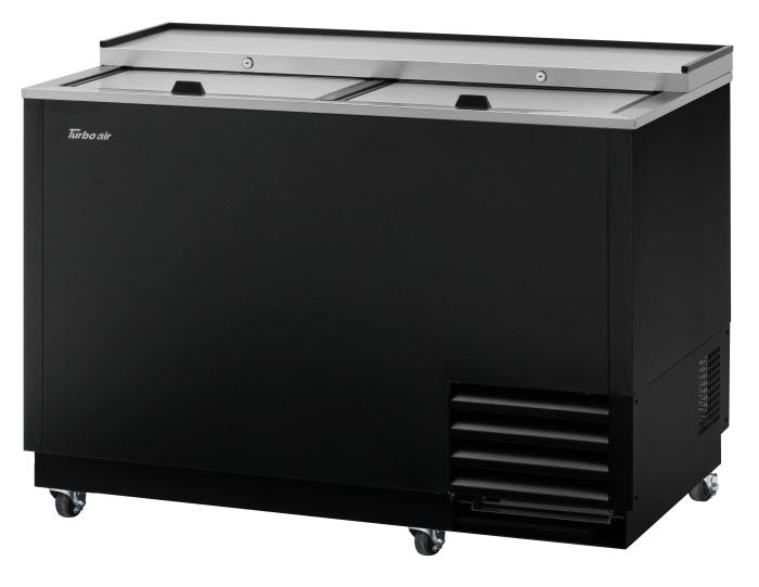 Turbo Air TBC-50SB-GF-N 50" 2-Section Glass Chiller – 140 Mug Capacity, Black, 115v - Donut-Supplies.Com