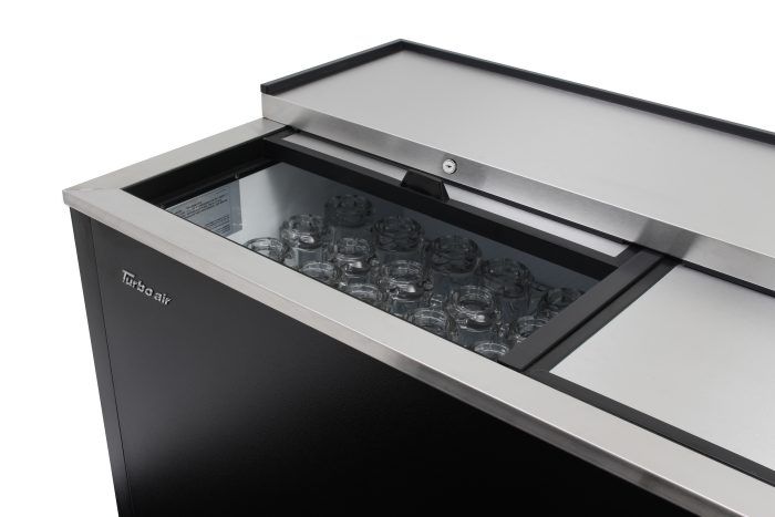 Turbo Air TBC-50SB-GF-N 50" 2-Section Glass Chiller – 140 Mug Capacity, Black, 115v - Donut-Supplies.Com