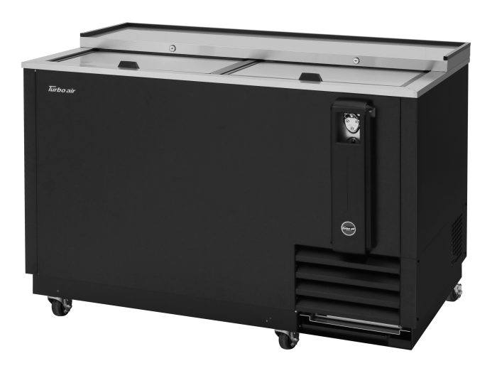 Turbo Air TBC-50SB-N6 50" Super Deluxe Black Exterior Bottle Cooler 2 Lids - Donut-Supplies.Com