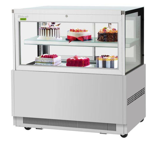 Turbo Air TBP48-46FN-S 47 1/4" Straight Glass Refrigerated Bakery Display Case, 2 Levels, Stainless Steel, 115v - Donut-Supplies.Com