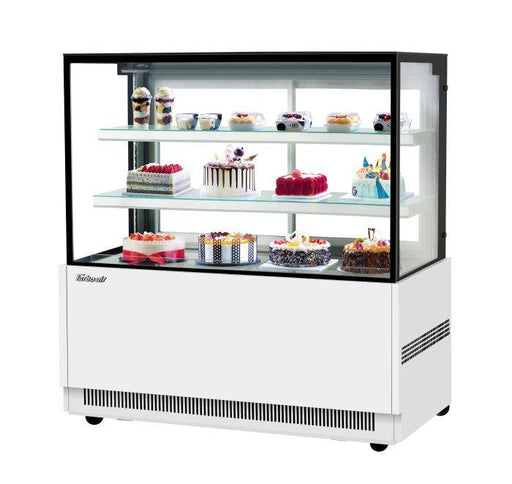 Turbo Air TBP60-54NN-W 59" Straight Glass Full-Service Bakery Display Case, 3 Levels, White Exterior, 115v - Donut-Supplies.Com