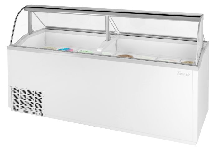 Turbo Air TIDC-91W-N 89" Stand-Alone Ice Cream Freezer w/ (16) 3 gal Tub Capacity - White, 115v - Donut-Supplies.Com
