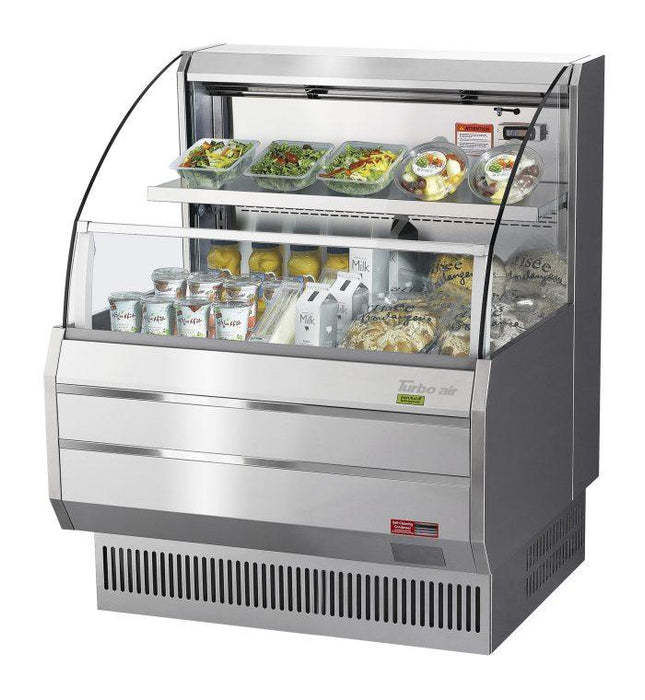 Turbo Air TOM-30LS-N 28 1/8" Horizontal Open Air Cooler w/ (2) Levels – Slim Line Display Merchandiser, 115v - Donut-Supplies.Com
