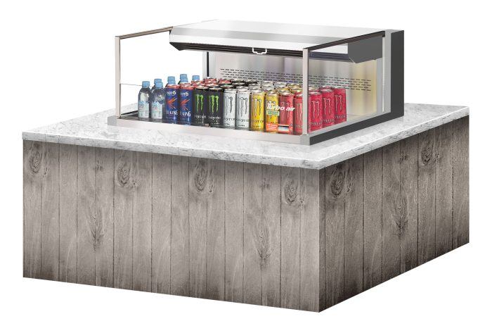 Turbo Air TOM-36L-UF-S-1SI-N 36 7/8" Stainless Steel Drop-In Refrigerated Open Display Case Merchandiser – (1) Level, 115v - Donut-Supplies.Com