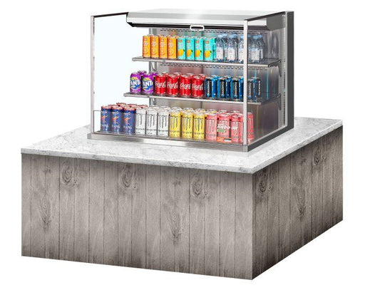 Turbo Air TOM-36L-UF-S-3SI-N 36" Stainless Steel Drop-In Refrigerated Open Display Case Merchandiser – (3) Levels, 2 Shelves, 115v - Donut-Supplies.Com