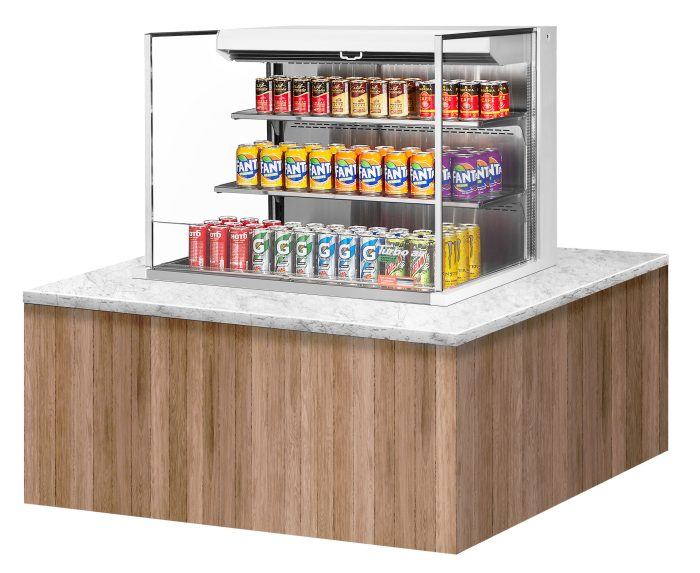 Turbo Air TOM-36L-UF-W-3SI-N 35 7/8" Drop-In Horizontal Open Air Cooler w/ (3) Levels – White Exterior, 115v - Donut-Supplies.Com