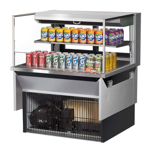Turbo Air TOM-36L-UFD-S-2SI-N 36" Drop-In Horizontal Open Air Cooler w/ (2) Levels – Stainless Steel Exterior, 115v - Donut-Supplies.Com