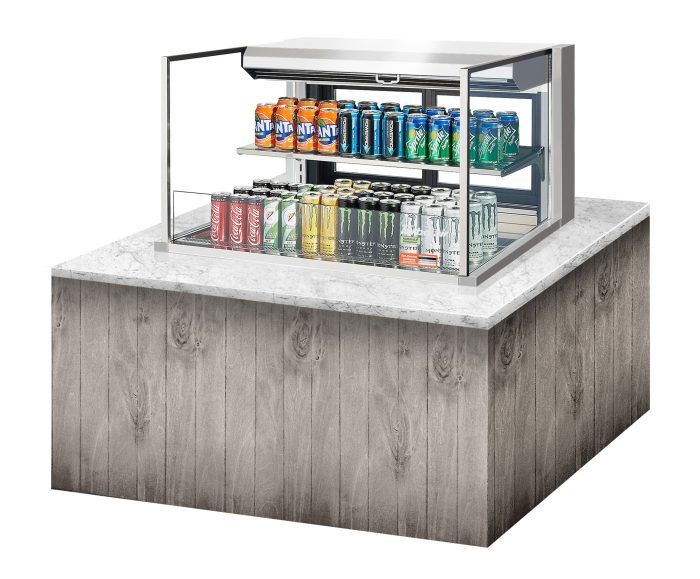 Turbo Air TOM-36L-UFD-S-2SI-N 36" Drop-In Horizontal Open Air Cooler w/ (2) Levels – Stainless Steel Exterior, 115v - Donut-Supplies.Com