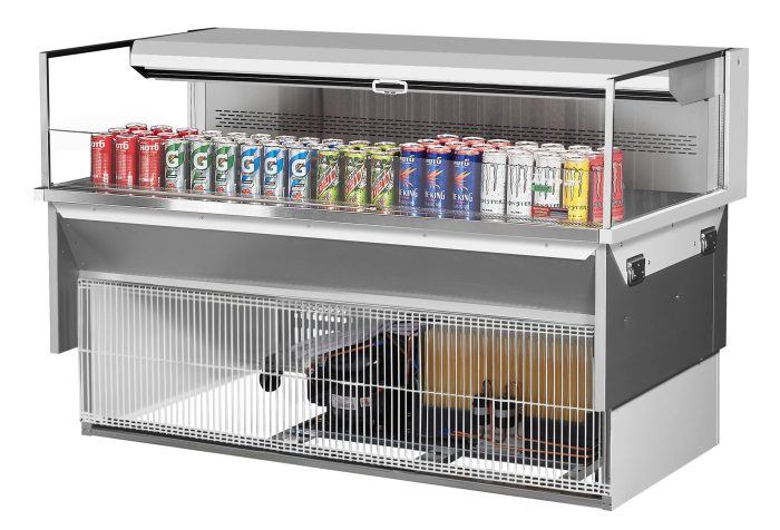 Turbo Air TOM-60L-UF-W-1SI-N 59 7/8" Drop-In Horizontal Open Air Cooler w/ (1) Level – White Exterior, 115v - Donut-Supplies.Com