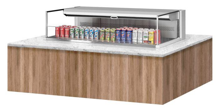 Turbo Air TOM-60L-UF-W-1SI-N 59 7/8" Drop-In Horizontal Open Air Cooler w/ (1) Level – White Exterior, 115v - Donut-Supplies.Com