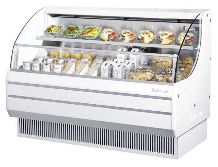Turbo Air TOM-60LW-N 63 1/4" Horizontal Open Air Cooler w/ (2) Levels – Low Profile, White Exterior, 115v - Donut-Supplies.Com