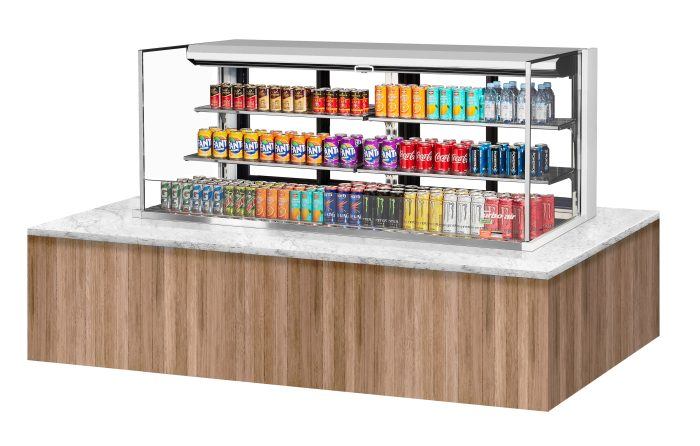 Turbo Air TOM-72L-UFD-W-3SI-N 72" Drop-In Horizontal Open Air Cooler w/ (3) Levels – White Exterior, 220v/1ph - Donut-Supplies.Com