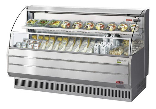 Turbo Air TOM-75LS-N 75" Low Profile Horizontal Open Air Cooler – Stainless Steel Refrigerated Curtain Merchandiser w/ (2) Levels, 115v - Donut-Supplies.Com