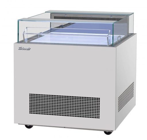 Turbo Air TOS-30NN-S 30 1/4" Stainless Steel Horizontal Open Display Merchandiser / Air Curtain Sandwich and Cheese Display Case – 1 Level, 115v - Donut-Supplies.Com