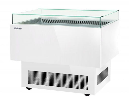 Turbo Air TOS-40PN-W 40" White Horizontal Open Display Merchandiser / Air Curtain Sandwich and Cheese Display Case – 1 Level, 115v - Donut-Supplies.Com