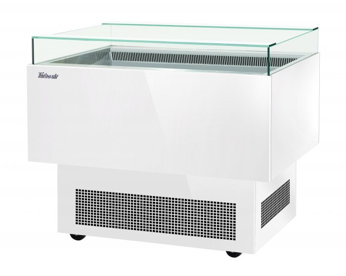 Turbo Air TOS-40PN-W 40" White Horizontal Open Display Merchandiser / Air Curtain Sandwich and Cheese Display Case – 1 Level, 115v - Donut-Supplies.Com