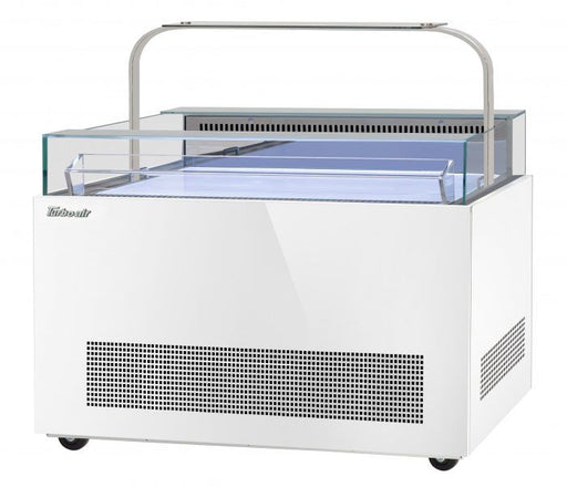 Turbo Air TOS-50NN-D-W 50 1/4" White Horizontal Open Display Merchandiser / Air Curtain Sandwich and Cheese Display Case – 1 Level with Top Shelf, 115v (Copy) - Donut-Supplies.Com