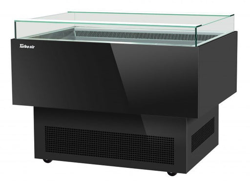 Turbo Air TOS-50PN-B 50" Black Horizontal Open Display Merchandiser / Air Curtain Sandwich and Cheese Display Case – 1 Level, 115v - Donut-Supplies.Com