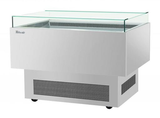 Turbo Air TOS-50PN-S 50" Stainless Steel Horizontal Open Display Merchandiser / Air Curtain Sandwich and Cheese Display Case – 1 Level, 115v - Donut-Supplies.Com