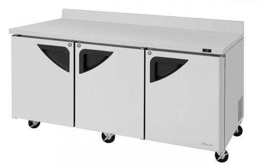 Turbo Air TWR-72SD-N 72 5/8" Super Deluxe Worktop Refrigerator w/ (3) Sections, 3 Solid Doors - Donut-Supplies.Com