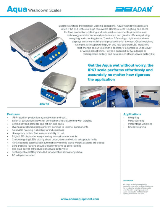 Aqua Washdown Scales ABW-32 - Donut-Supplies.Com