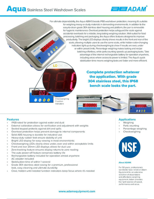 Aqua Washdown Scales ABW-4S - Donut-Supplies.Com