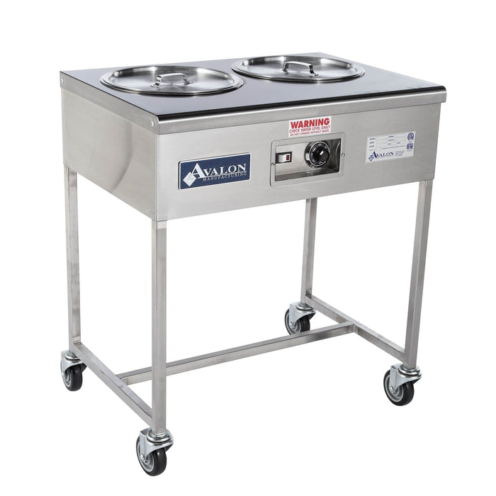 Avalon (HI24-2-8Q) Hot Icing Station Stainless Steel Icing Station with (2) 8-quart Icing Pans - Donut-Supplies.Com